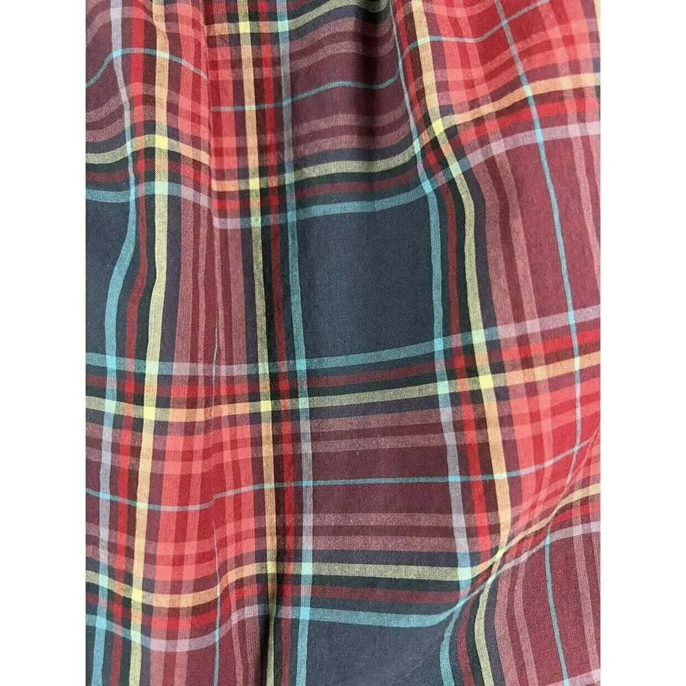 Tea Collection Matsuri Plaid Woven Romper Navy Red 12-18 Months